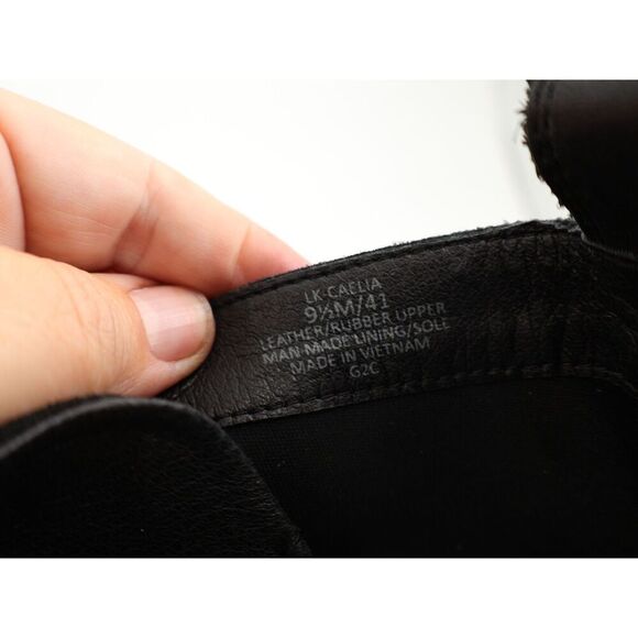 Lucky Brand Caelia Casual Bootie Womens 9.5 Black Leather Platform Wedge Lace Up - Picture 11 of 11